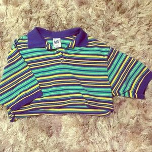 Vintage collared tee crop